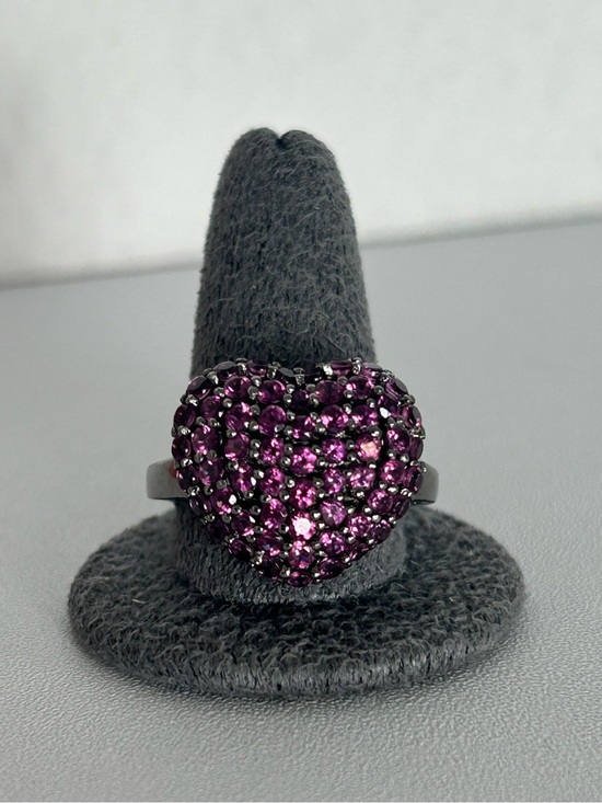 Accessories - 1/5 people will win sz 8 Rhodium Plated Sterling Silver Pink Sapphire Heart Ring